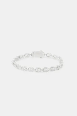 JWL-BRA Iced C Coffee Bean Link Bracelet - 6mm