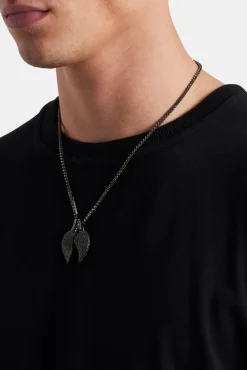 JWL-PEND Iced Connecting Heart Pendant - Black