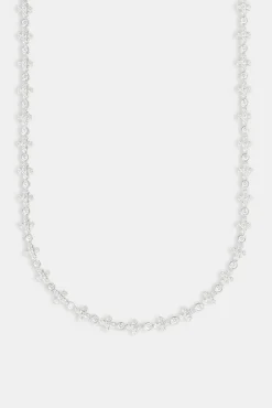 JWL-CHN Iced Cross & Gemstone Chain - 6mm