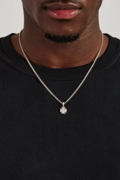 JWL-PEND Iced Cross Motif Cuban Necklace - 10mm