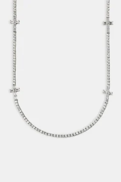 JWL-CHN Iced Cross Tennis Chain - 3mm