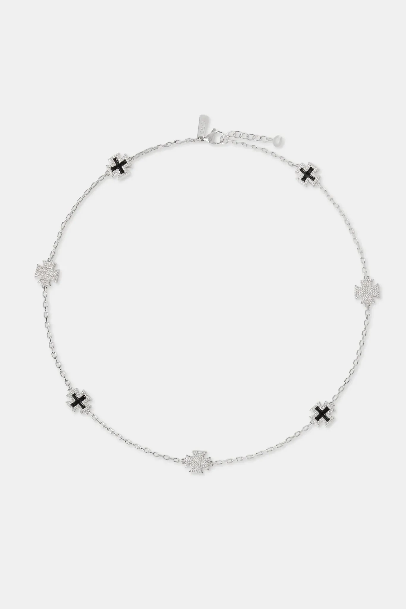 JWL-CHN Iced CZ & Black Enamel Motif Chain