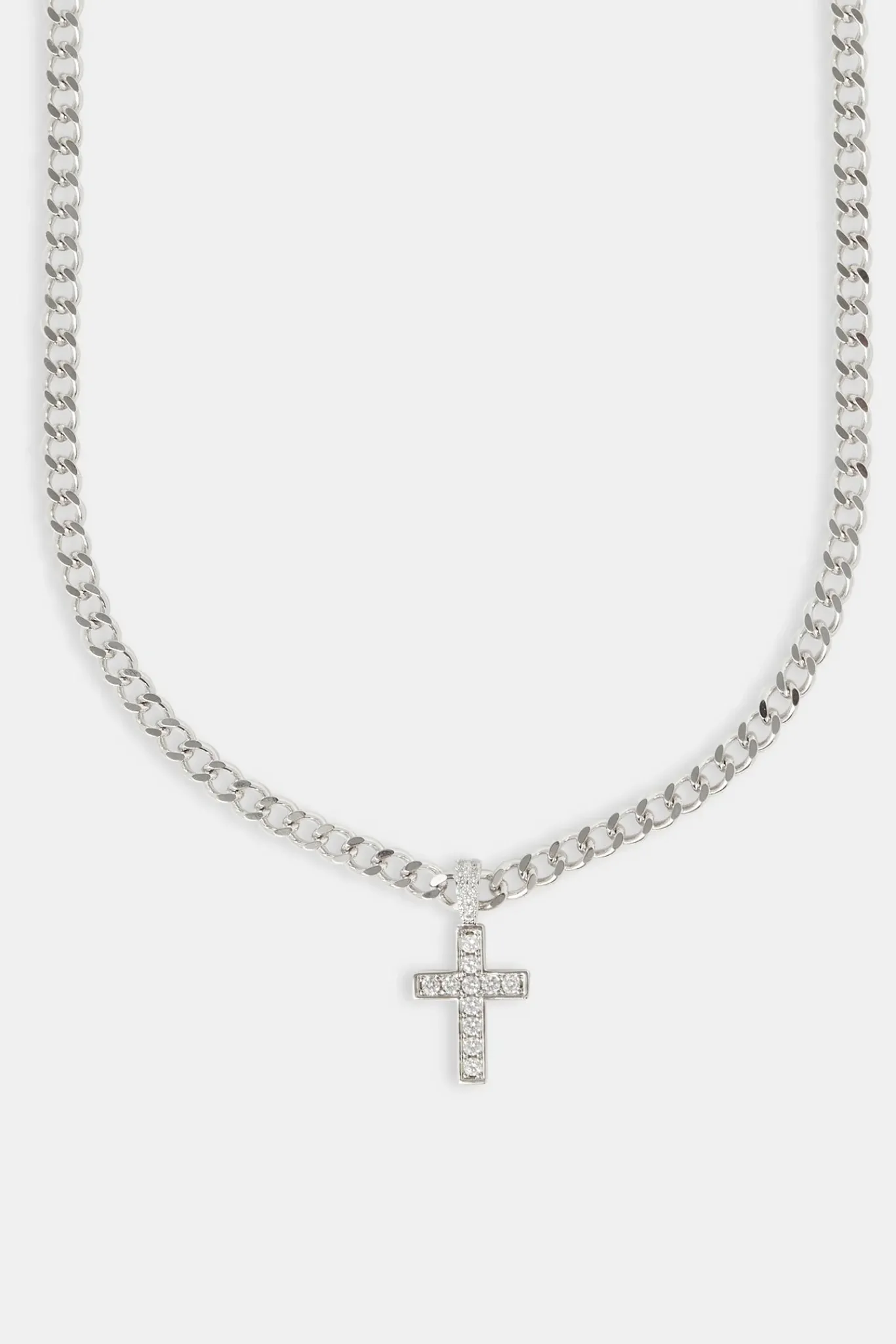 JWL-CHN Iced Drop Cross Cuban Chain - 5mm