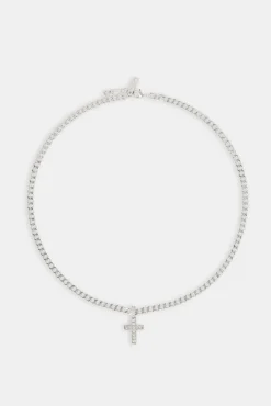 JWL-CHN Iced Drop Cross Cuban Chain - 5mm