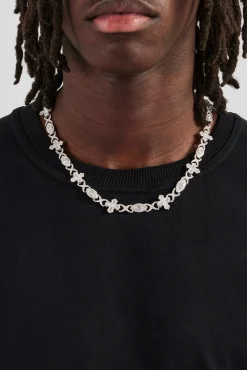 JWL-CHN Iced Evil Eye & Infinity Link Chain - 8mm
