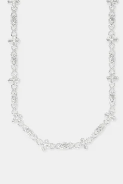 JWL-CHN Iced Evil Eye & Infinity Link Chain - 8mm