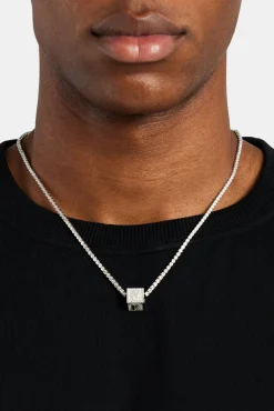 JWL-PEND Iced F Letter Block Pendant