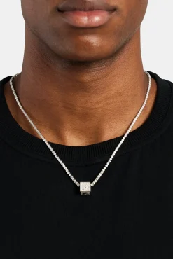 JWL-PEND Iced F Letter Block Pendant