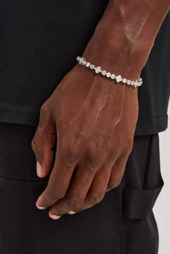 JWL-BRA Iced Floral Motif Bracelet - 10mm