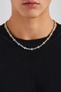 JWL-CHN Iced Floral Motif Chain - 8mm