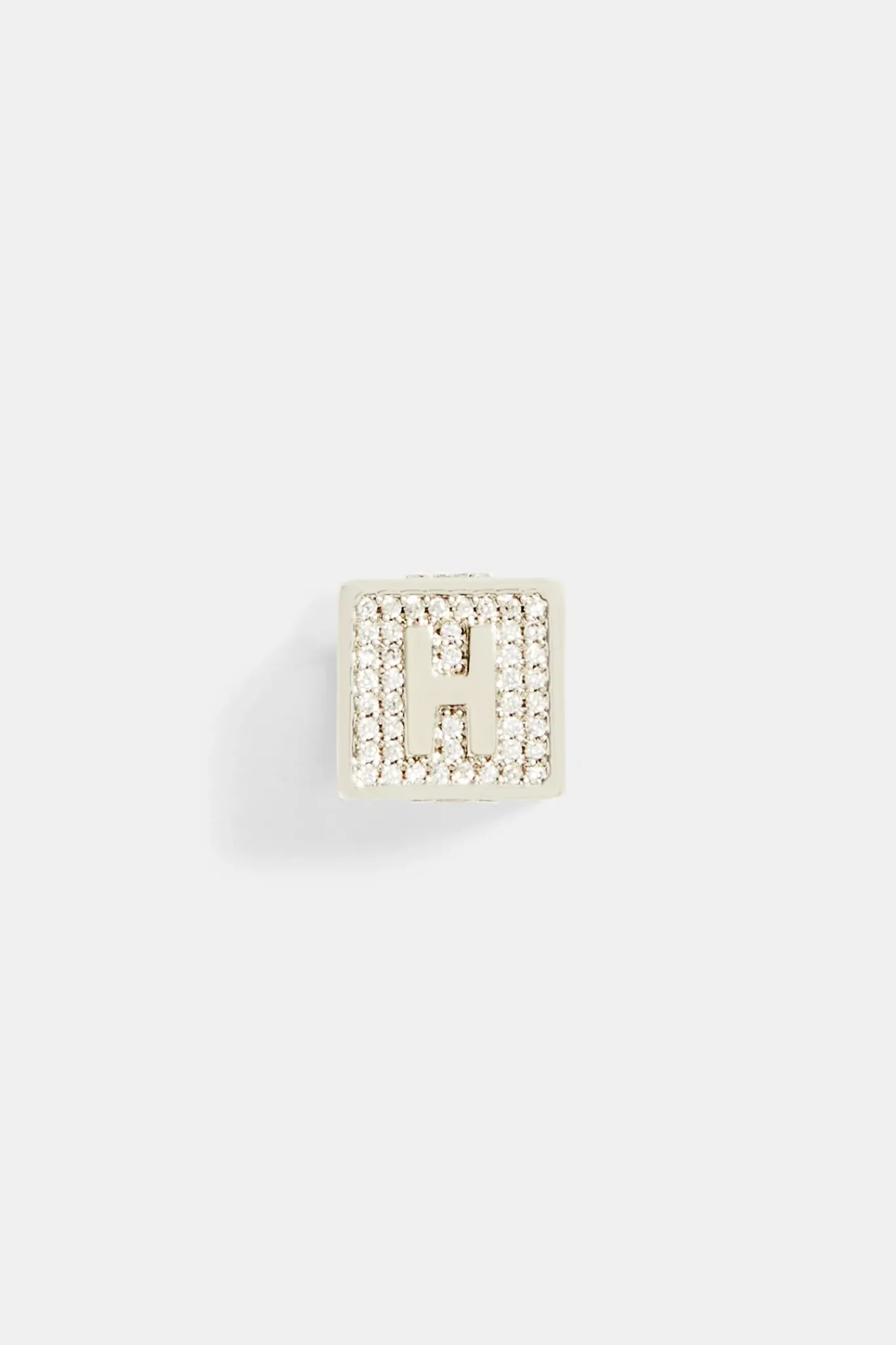 JWL-PEND Iced H Letter Block Pendant