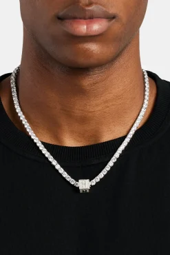 JWL-PEND Iced H Letter Block Pendant