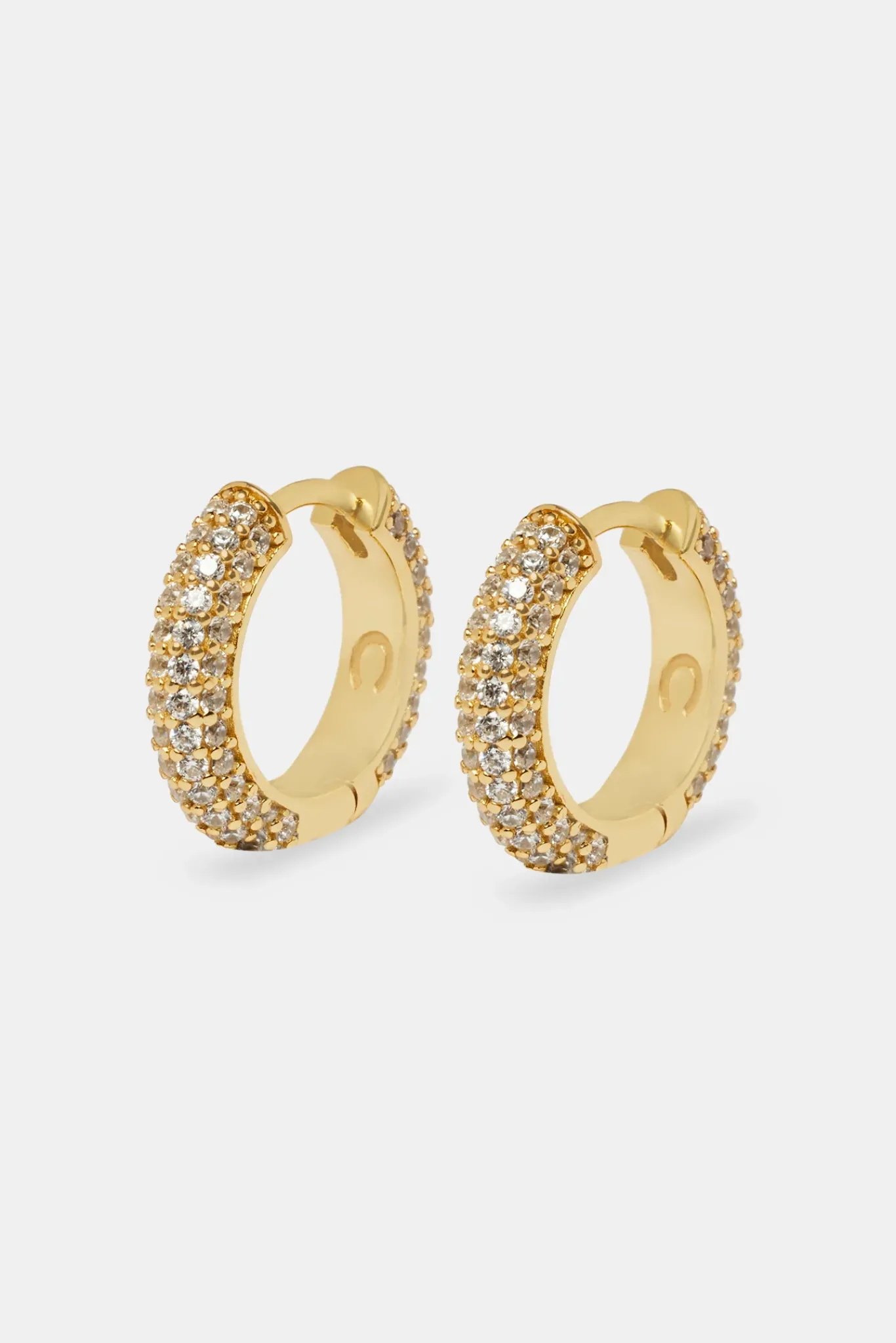 JWL-EAR Iced Hoop Earrings - Gold