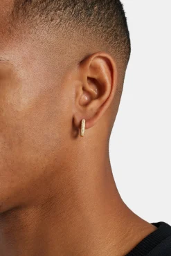 JWL-EAR Iced Hoop Earrings - Gold