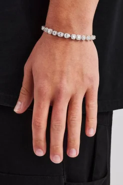JWL-BRA Iced Mixed Shape Cluster Bracelet - 8mm
