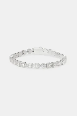 JWL-BRA Iced Mixed Shape Cluster Bracelet - 8mm