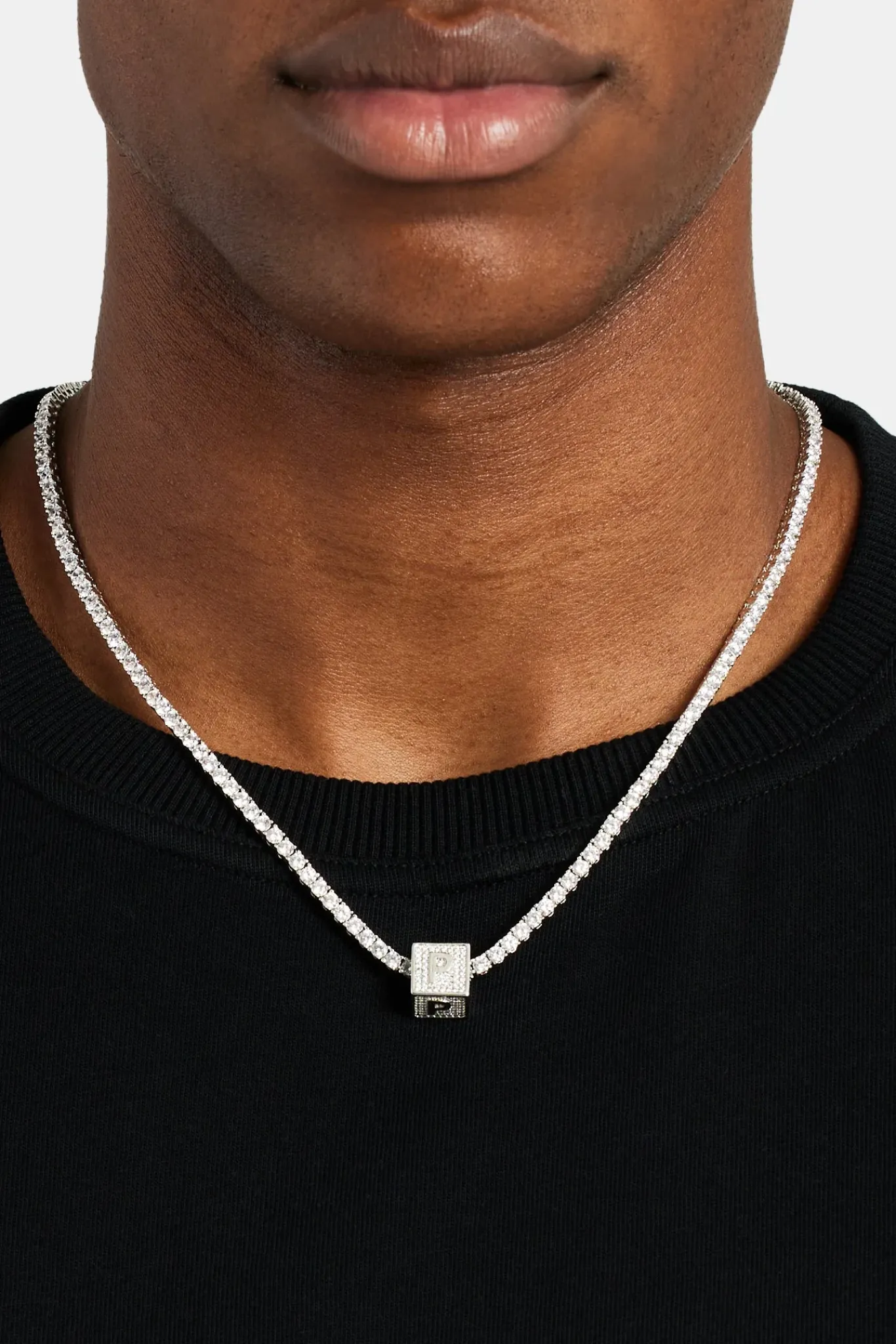 JWL-PEND Iced P Letter Block Pendant