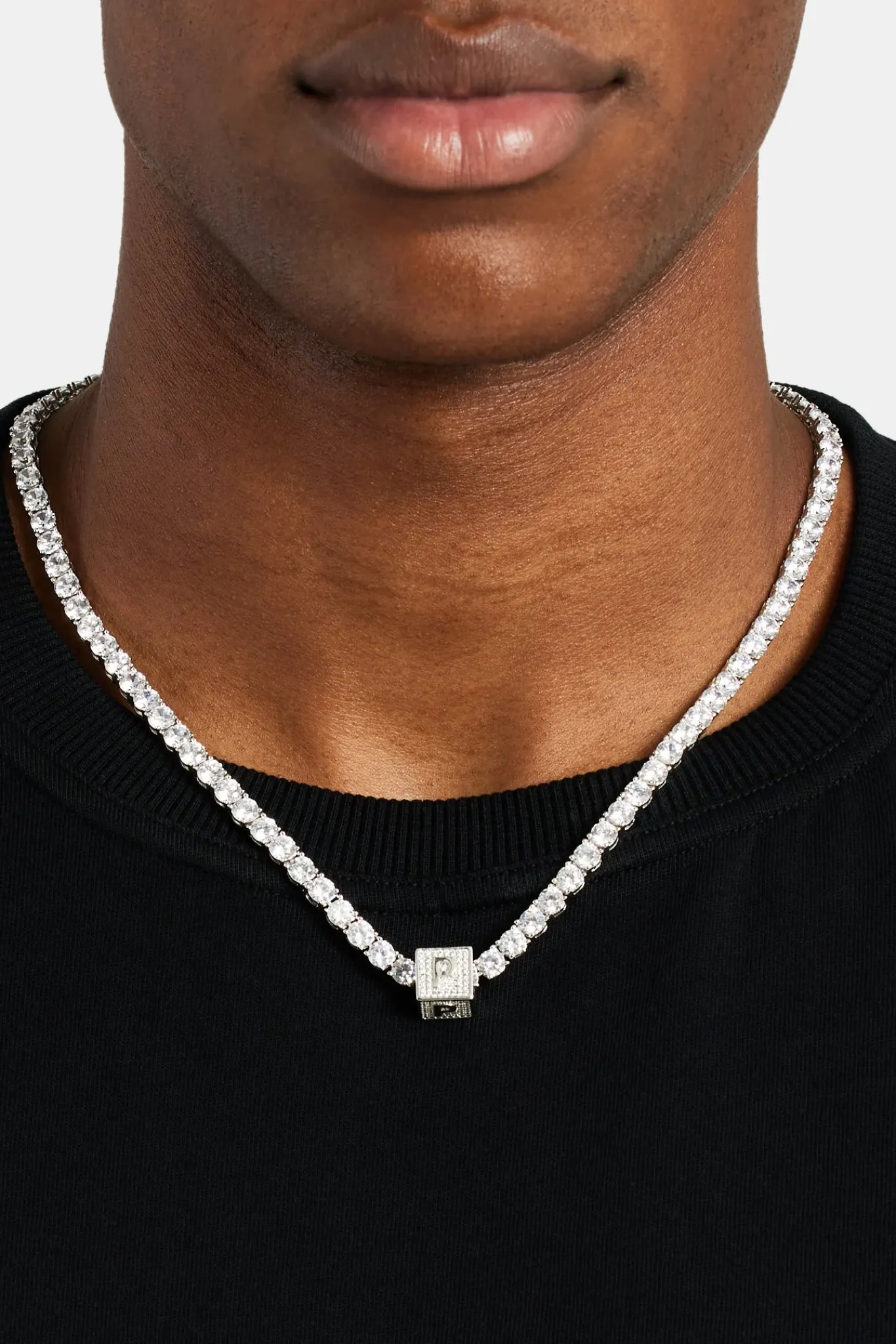 JWL-PEND Iced P Letter Block Pendant