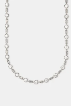 JWL-CHN Iced Round & Rectangle Stone Tennis Chain - 6mm