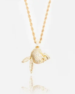 JWL-PEND Iced Skull Pendant - Gold