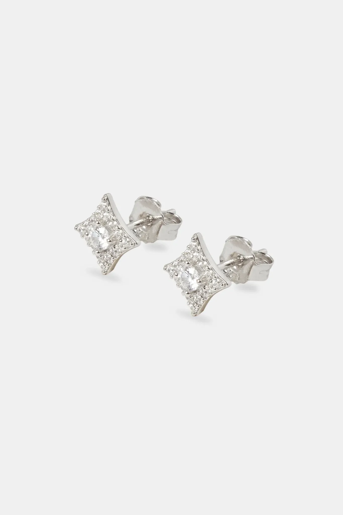 JWL-EAR Iced Star Motif Stud Earrings - 8mm