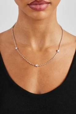 Women JWL-CHN Iced Star Rolo Link Chain - 2.5mm