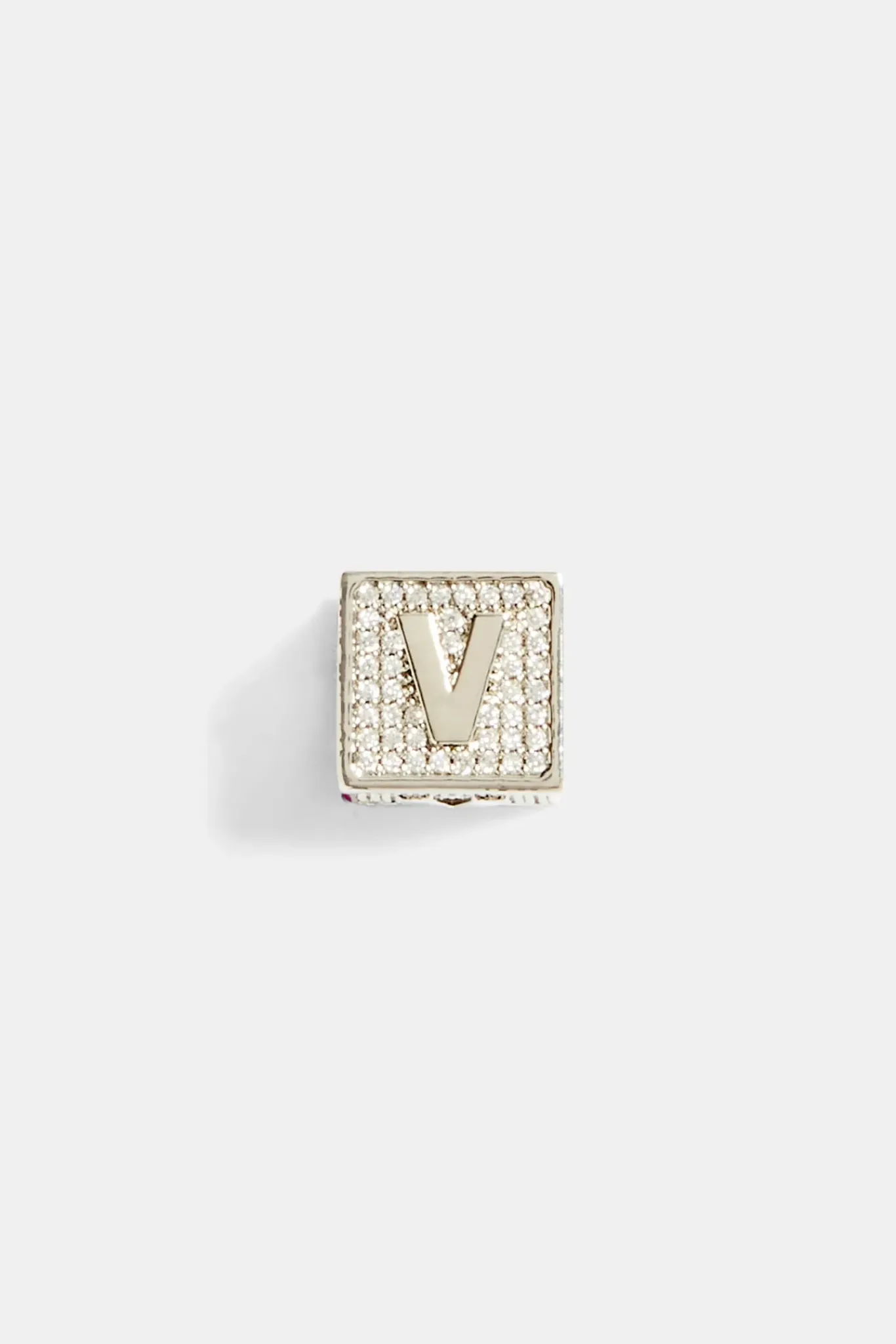 JWL-PEND Iced V Letter Block Pendant