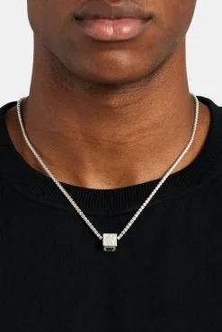 JWL-PEND Iced W Letter Block Pendant