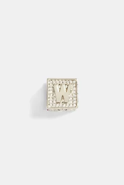JWL-PEND Iced W Letter Block Pendant