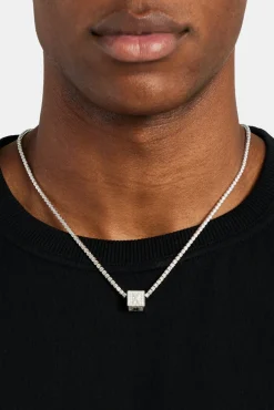 JWL-PEND Iced X Letter Block Pendant