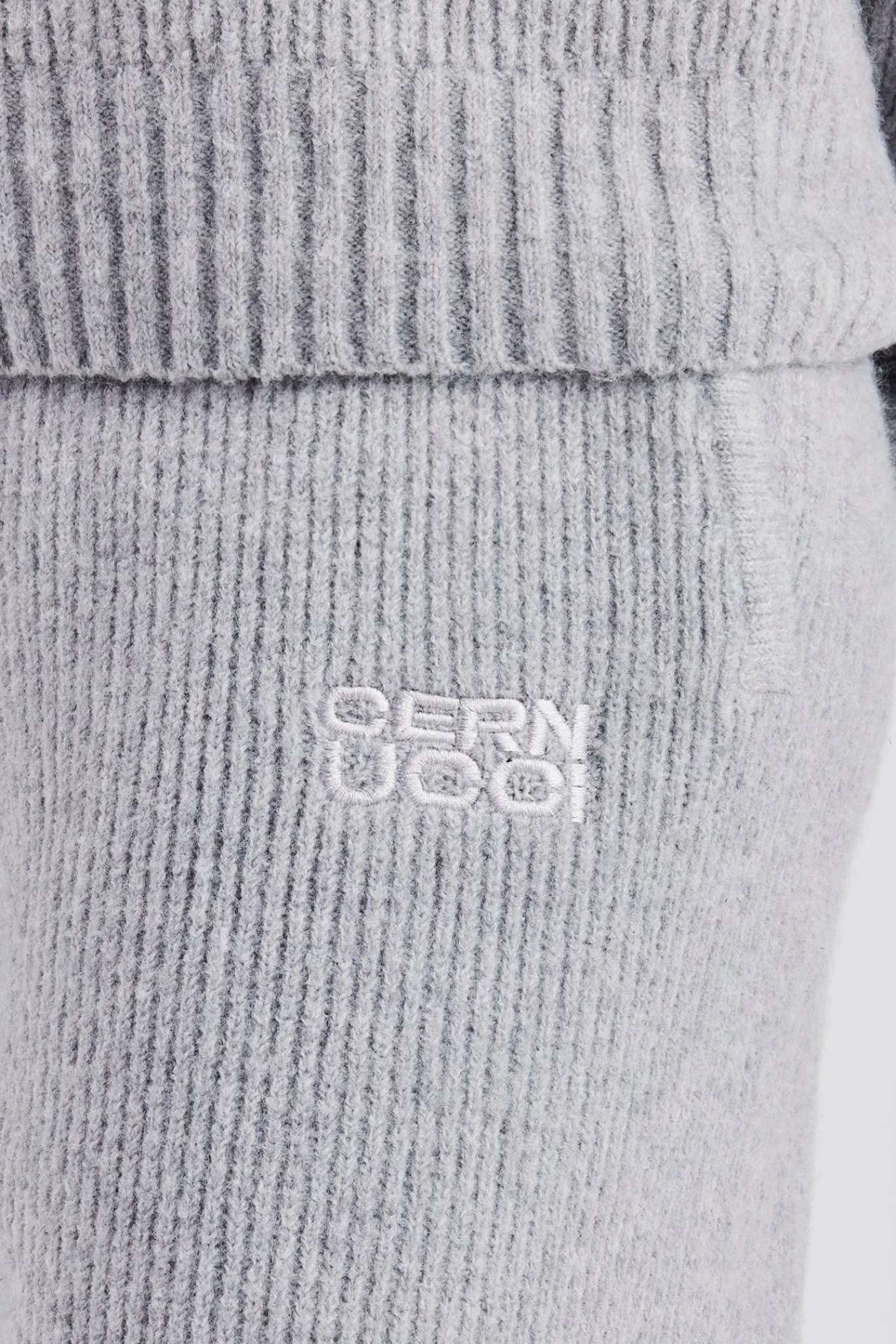 Women CLO-BOT-TRO-KTW Knit Wide Leg Embroidered Jogger - Grey