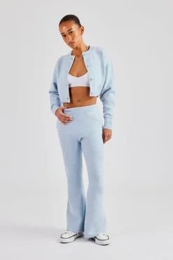 Women CLO-TOP-HS-SWE-KTW Knitted Cropped Cardigan - Baby Blue