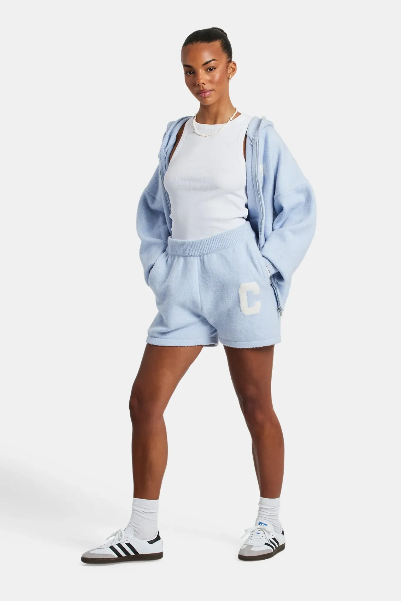 Women CLO-BOT-KTW Knitted Short - Light Blue