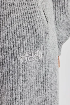 Women CLO-BOT-TRO-KTW Knitted Straight Leg Trouser - Grey