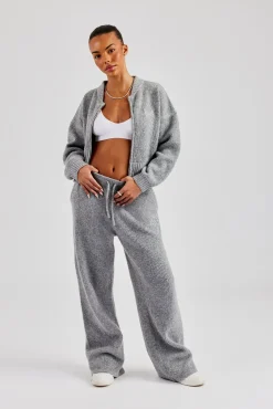 Women CLO-BOT-TRO-KTW Knitted Straight Leg Trouser - Grey