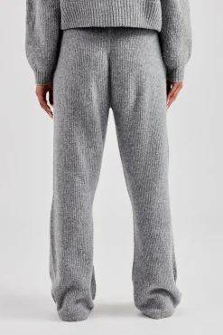 Women CLO-BOT-TRO-KTW Knitted Straight Leg Trouser - Grey