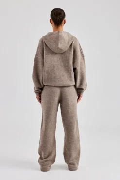 Women CLO-SET-KTW Knitted Zip Through Tracksuit - Taupe
