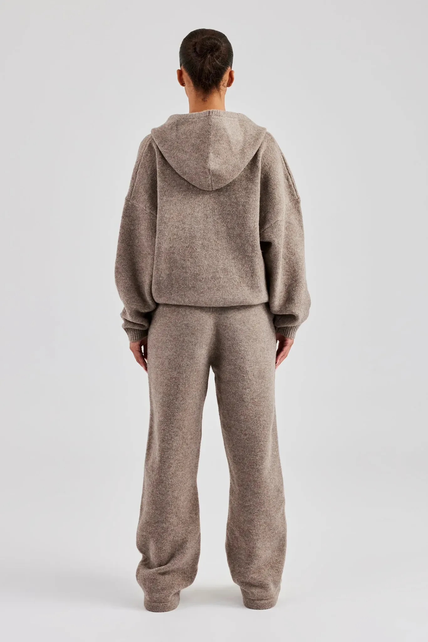 Women CLO-SET-KTW Knitted Zip Through Tracksuit - Taupe
