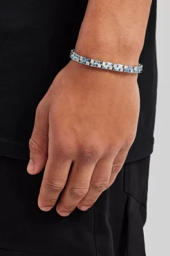 JWL-BRA Light Blue Double Baguette Stone Tennis Bracelet - 6mm