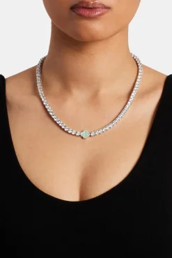 Women JWL-CHN Light Green Motif Tennis Chain