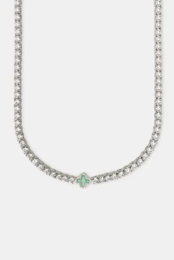Women JWL-CHN Light Green Motif Tennis Chain