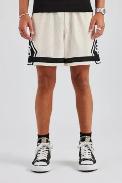 CLO-BOT Logo Panelled Mesh Short - Off White