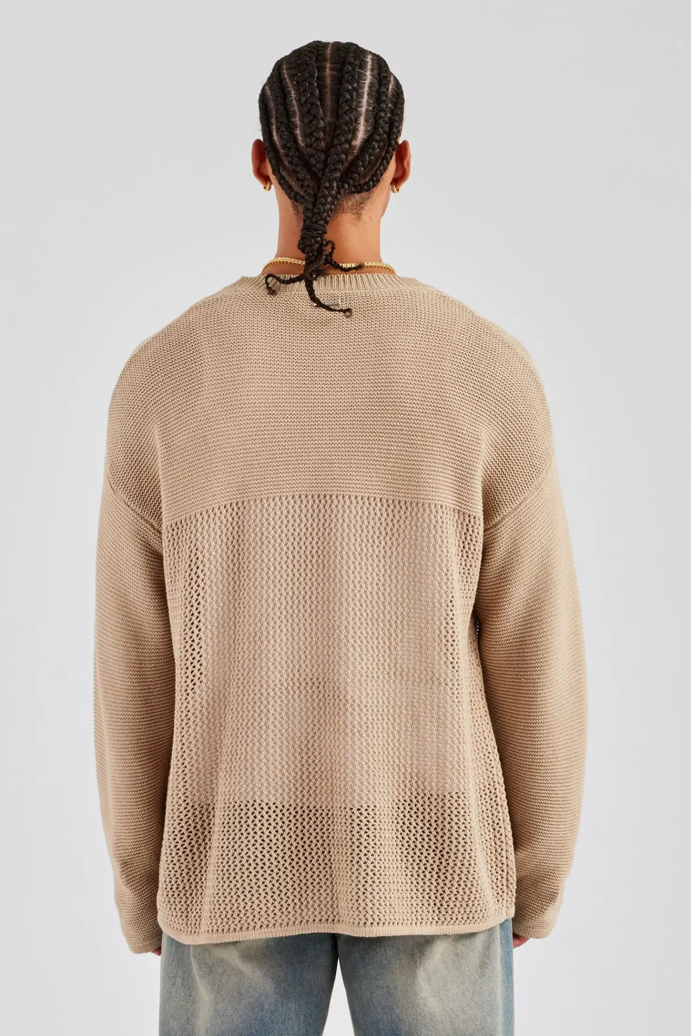 CLO-TOP-HS-SWE-KTW Long Sleeve 86 Knit Varsity - Taupe