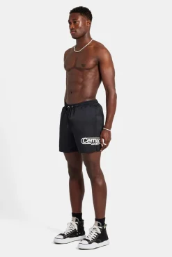 CLO-SWIM Mens Contrast Swimshort - Black