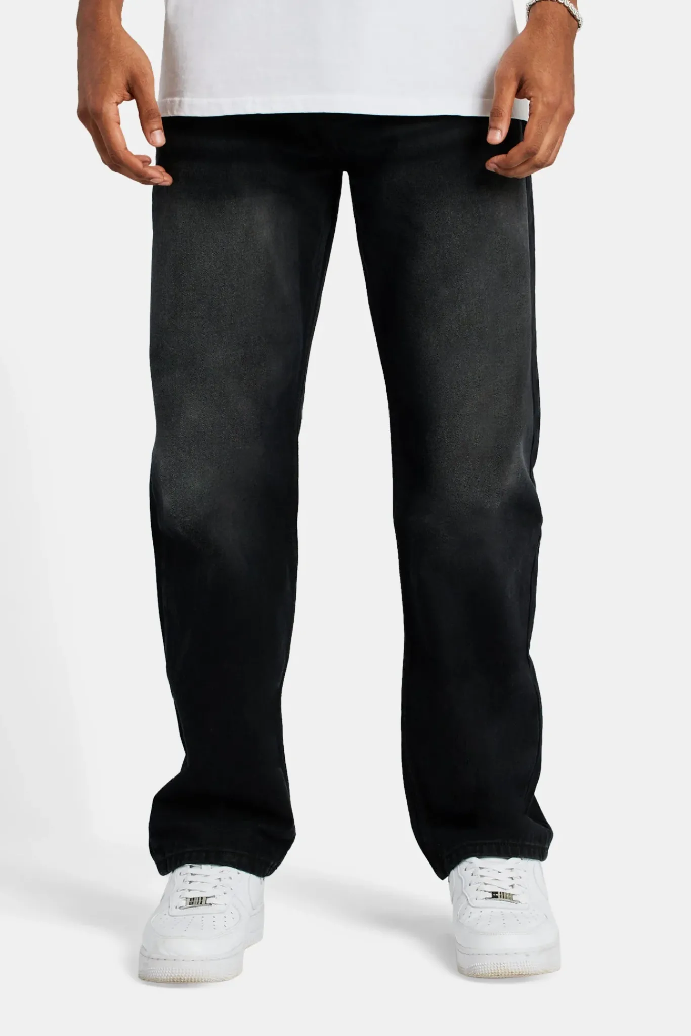 CLO-BOT-DEN Mens Relaxed Fit Jeans - Washed Black