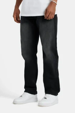 CLO-BOT-DEN Mens Relaxed Fit Jeans - Washed Black