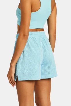 Women CLO-BOT Mesh Shorts With Label - Blue