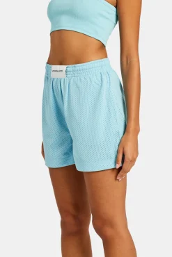 Women CLO-BOT Mesh Shorts With Label - Blue