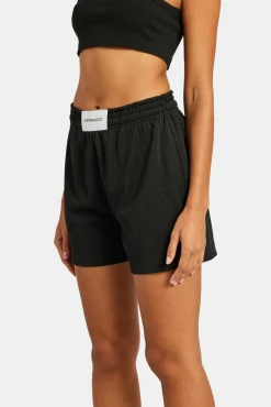 Women CLO-BOT Mesh Shorts With Label - Black