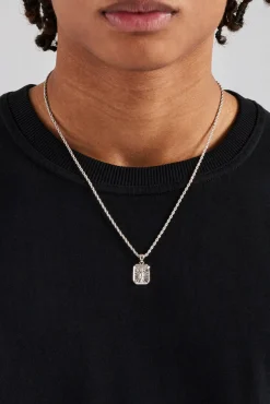 JWL-PEND Micro Polished Emblem Rope Necklace - 15mm